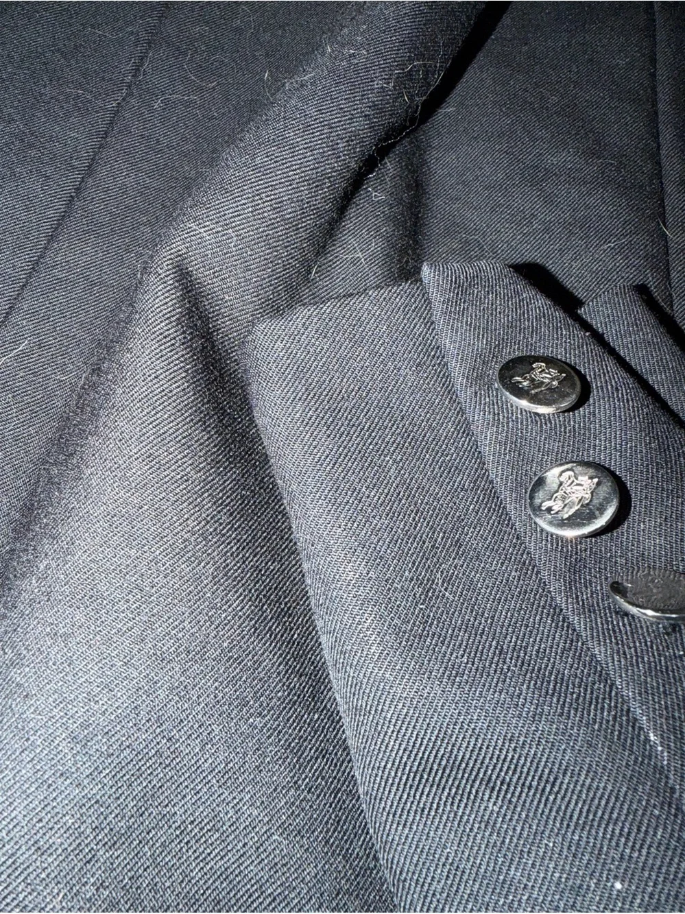 BURBERRYS Prorsum Black Logo Button Double Breasted Blazer Coat Jacket $900